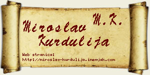 Miroslav Kurdulija vizit kartica